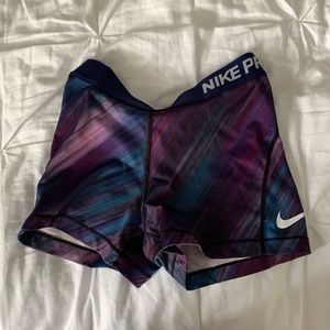 Purple nike pro spandex shorts size small
